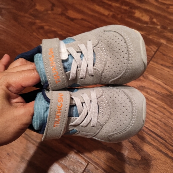 Tsukihoshi Gray and Blue Kids Shoes - Picture 3 of 4